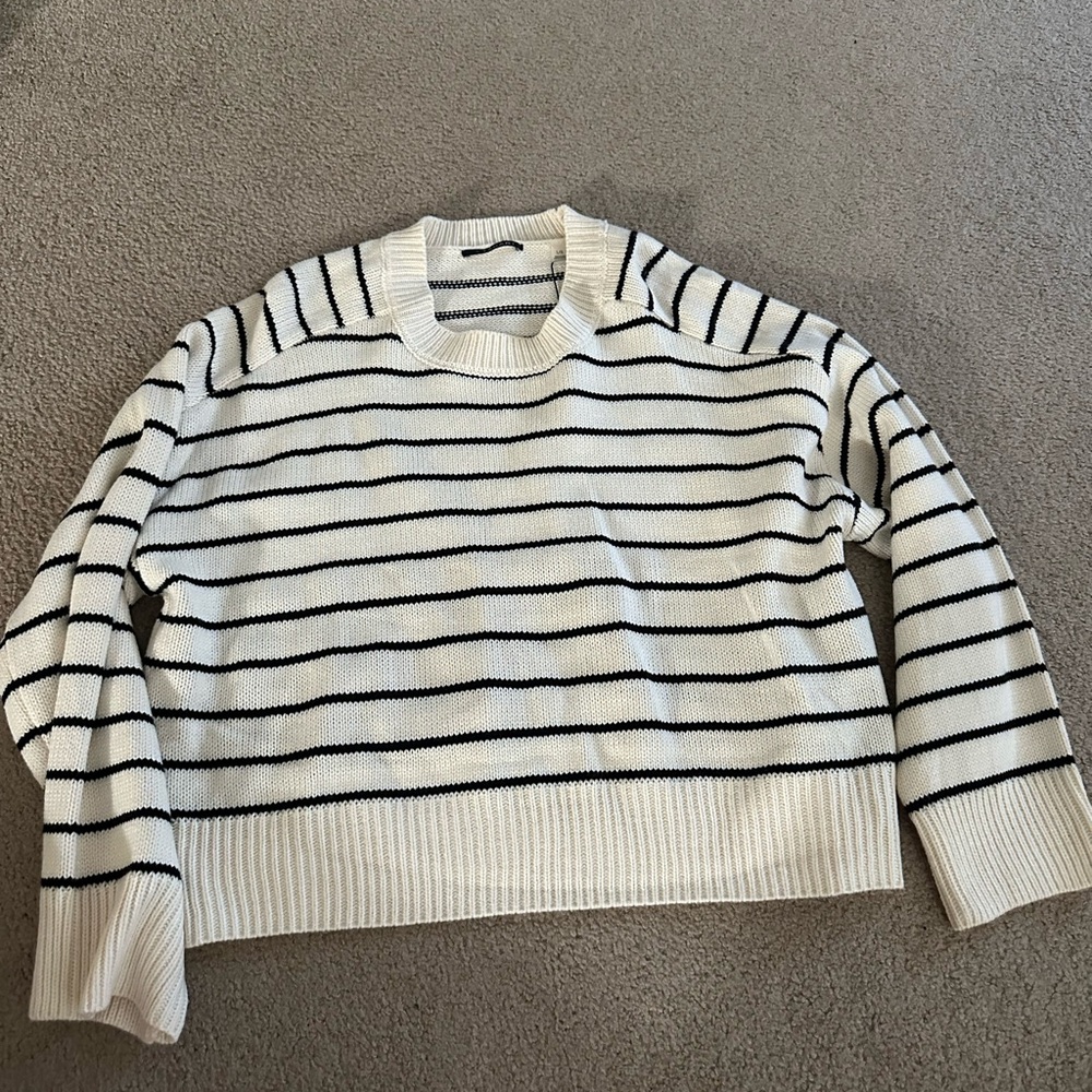 Black and white striped sweater